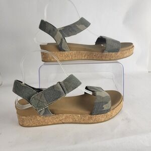 Maurices Womens 9.5 Platform Camo Sandal Summer Casual Neutral‎